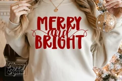 Merry and Bright SVG - Christmas Holiday Sign SVG Product Image 3
