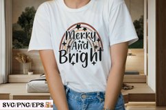 Christmas Boho SVG T-shirt Design. Christmas T-shirt Product Image 3