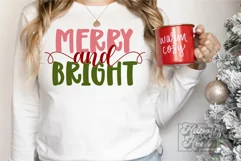 Merry and Bright SVG - Christmas Holiday Sign SVG Product Image 1