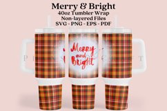 merry and bright 40oz quencher tumbler sublimation full wrap high resolution transparant background