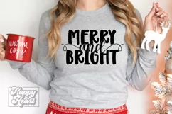 Merry and Bright SVG - Christmas Holiday Sign SVG Product Image 4