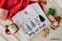 Christmas Trees Svg Merry Christmas Svg Merry and Bright Svg Product Image 4