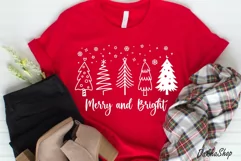 Christmas Trees Svg Merry Christmas Svg Merry and Bright Svg Product Image 1