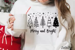 Christmas Trees Svg Merry Christmas Svg Merry and Bright Svg Product Image 3
