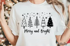 Christmas Trees Svg Merry Christmas Svg Merry and Bright Svg Product Image 2