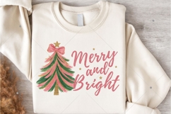 Merry and Bright PNG, Christmas Tree, Colorful messy brush Product Image 3