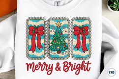 Merry and Bright Christmas Png, Chunky Faux Yarn Sublimation Product Image 2