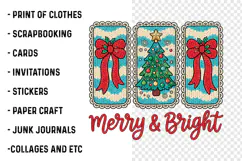 Merry and Bright Christmas Png, Chunky Faux Yarn Sublimation Product Image 3