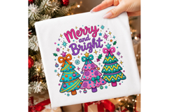Merry and Bright Christmas Tree Coquette PNG Product Image 2