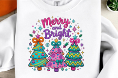 Merry and Bright Christmas Tree Coquette PNG Product Image 3