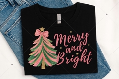 Merry and Bright PNG, Christmas Tree, Colorful messy brush Product Image 4