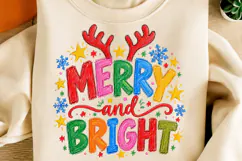 Merry and Bright Crayon Doodles PNG Product Image 2