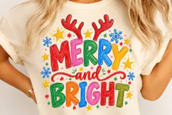 Merry and Bright Crayon Doodles PNG Product Image 4