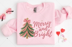Merry and Bright PNG, Christmas Tree, Colorful messy brush Product Image 5