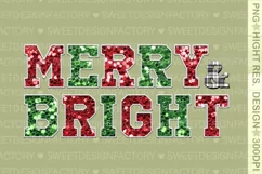 Merry and bright sublimation, faux sequins Christmas design Product Image 2
