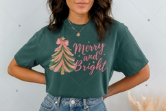Merry and Bright PNG, Christmas Tree, Colorful messy brush Product Image 6