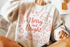 Merry And Bright Doodles PNG, Holiday PNG, Xmas PNG, Santa Product Image 3
