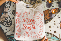 Merry And Bright Doodles PNG, Holiday PNG, Xmas PNG, Santa Product Image 4