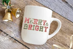Merry and bright sublimation, faux sequins Christmas design Product Image 5