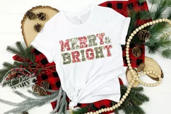 Merry and bright sublimation, faux sequins Christmas design Product Image 6