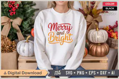 Merry And Bright SVG | Christmas SVG | Holiday SVG | Xmas Product Image 1