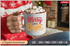 Merry And Bright SVG | Christmas SVG | Holiday SVG | Xmas Product Image 3