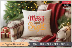 Merry And Bright SVG | Christmas SVG | Holiday SVG | Xmas Product Image 4
