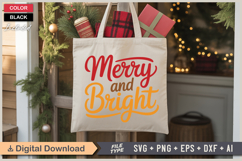 Merry And Bright SVG | Christmas SVG | Holiday SVG | Xmas Product Image 5