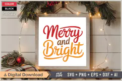 Merry And Bright SVG | Christmas SVG | Holiday SVG | Xmas Product Image 6