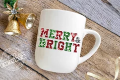 Merry and bright sublimation, faux sequins Christmas design Product Image 6
