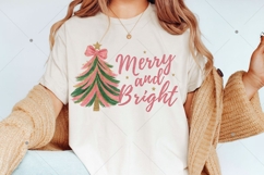 Merry and Bright PNG, Christmas Tree, Colorful messy brush Product Image 8