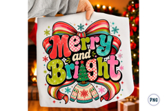 Merry and bright PNG, Preppy Merry Christmas Png Product Image 1