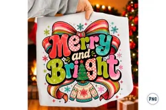 Merry and bright PNG, Preppy Merry Christmas Png Product Image 1
