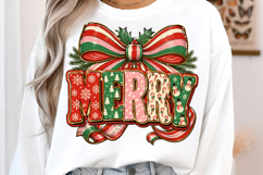 Merry and bright PNG, Preppy Merry Christmas Png Product Image 2
