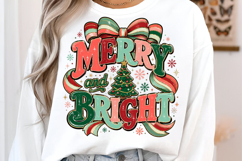 Merry and bright PNG, Preppy Merry Christmas Png Product Image 2