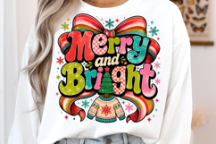 Merry and bright PNG, Preppy Merry Christmas Png Product Image 2