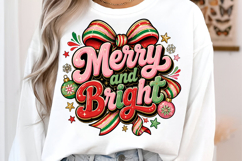 Merry and bright PNG, Preppy Merry Christmas Png Product Image 2