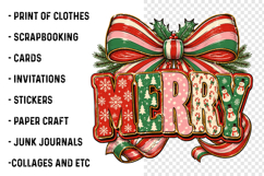 Merry and bright PNG, Preppy Merry Christmas Png Product Image 3