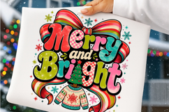 Merry and bright PNG, Preppy Merry Christmas Png Product Image 4