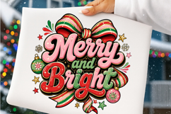 Merry and bright PNG, Preppy Merry Christmas Png Product Image 4