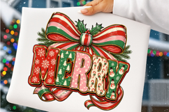 Merry and bright PNG, Preppy Merry Christmas Png Product Image 4