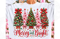 Merry and Bright PNG, Preppy Merry Coquette Christmas PNG Product Image 1