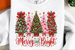 Merry and Bright PNG, Preppy Merry Coquette Christmas PNG Product Image 2