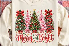 Merry and Bright PNG, Preppy Merry Coquette Christmas PNG Product Image 4