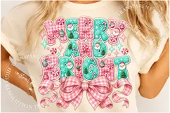 Merry and Bright PNG, Preppy Merry Coquette Christmas PNG Product Image 2