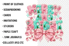 Merry and Bright PNG, Preppy Merry Coquette Christmas PNG Product Image 3