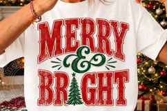 Merry and Bright Retro Christmas PNG Product Image 3