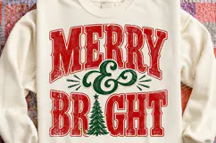 Merry and Bright Retro Christmas PNG Product Image 4