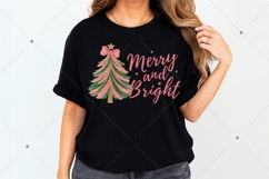 Merry and Bright PNG, Christmas Tree, Colorful messy brush Product Image 9