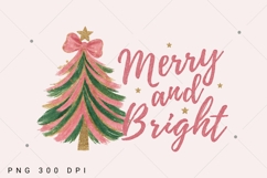 Merry and Bright PNG, Christmas Tree, Colorful messy brush Product Image 10
